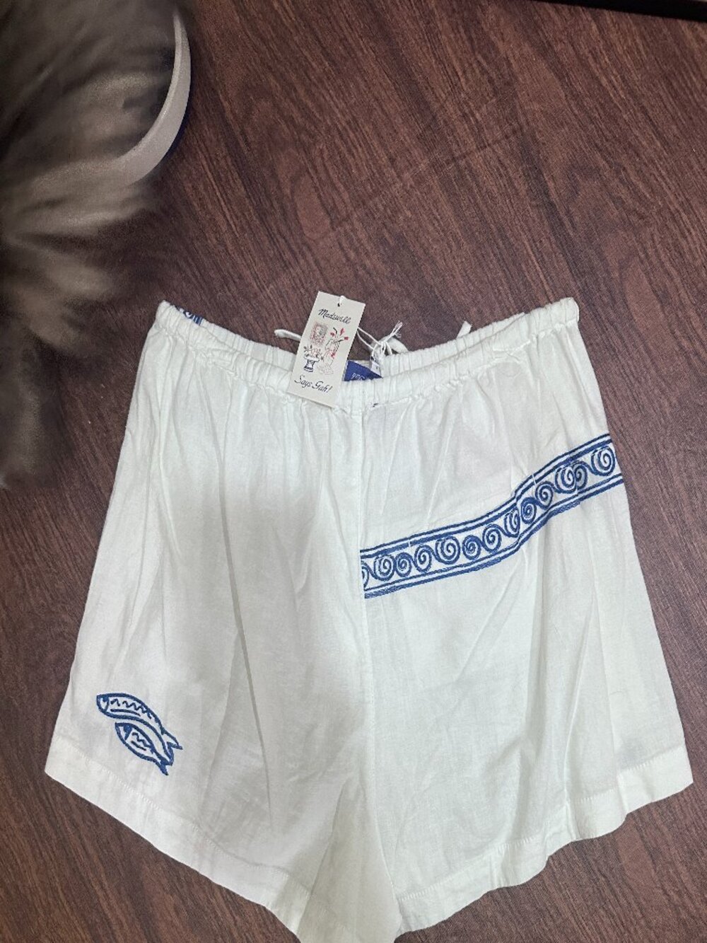 Madewell x Lisa Says Gah! Embroidered Drawstring Pull-On Shorts NWT S - Picture 10 of 11
